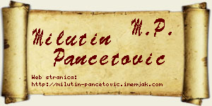 Milutin Pančetović vizit kartica